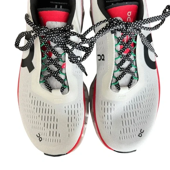 On Women’s Cloudmonster 2 Ivory Red Comfy Lightweight Running Shoes Size 9 - Picture 4 of 10